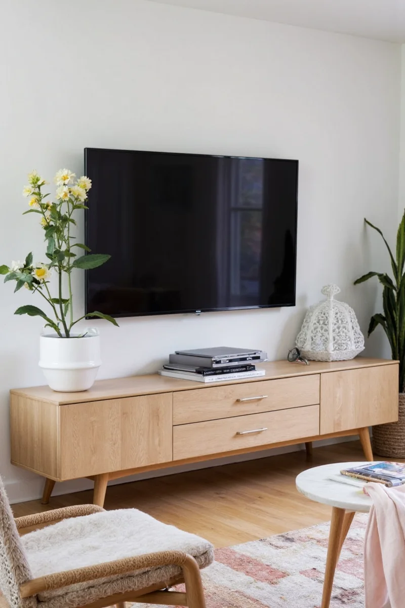 Mirrored furniture in small living room