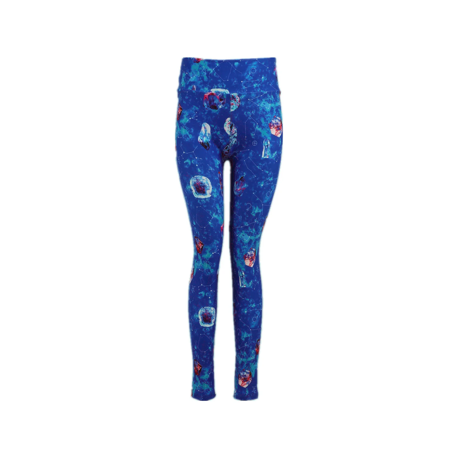 

92/8 polyester spandex brushed pants buttery soft four ways stretch tights extra plus size galaxy blue sky meteorolite Leggings, Customized colors