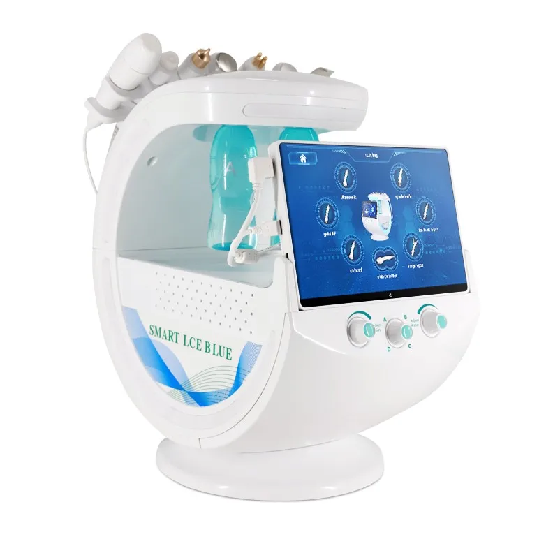 

Salon Use Smart Ice Blue Ultrasound RF Hydro Peeling Aqua Hydra Dermabrasion Machine with skin analysis system