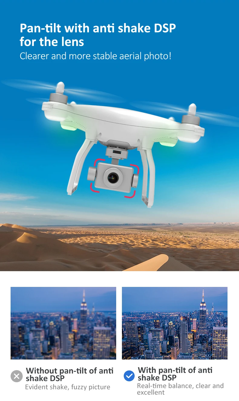 Stock Drone Gps 4k Hd Twoaxis Antishake Gimbal Camera 5g Wifi