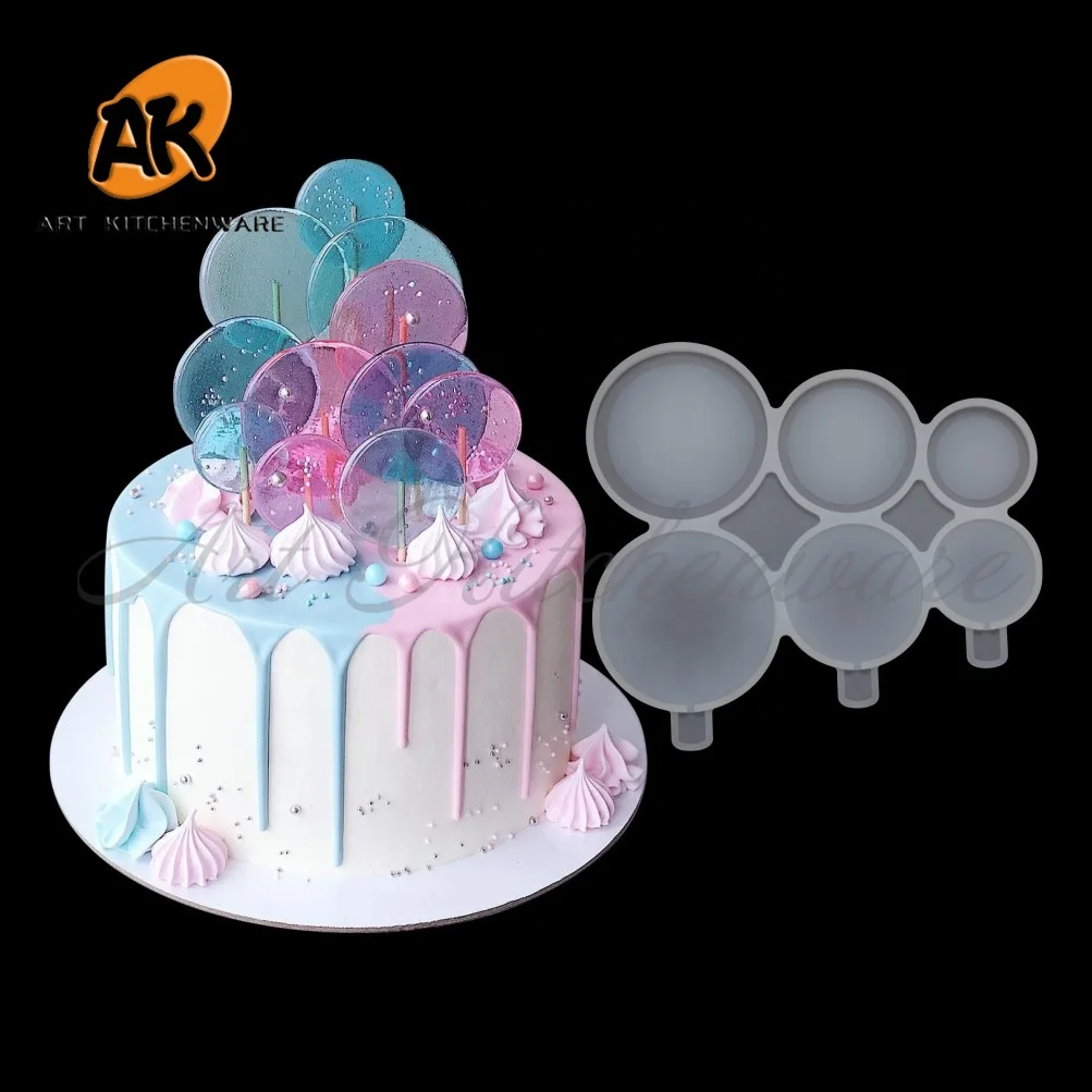 

AK DIY Love Heart Wedding Cake Dessert Epoxy Resin Silicone Moulds Flower Lollipop Molds for Resin Craft Tools Cake Tools, White or random
