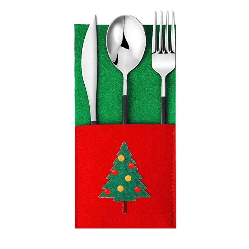 

Christmas creative desktop knife and fork storage bag set Christmas snowman old man knife and fork bag, 40 colors
