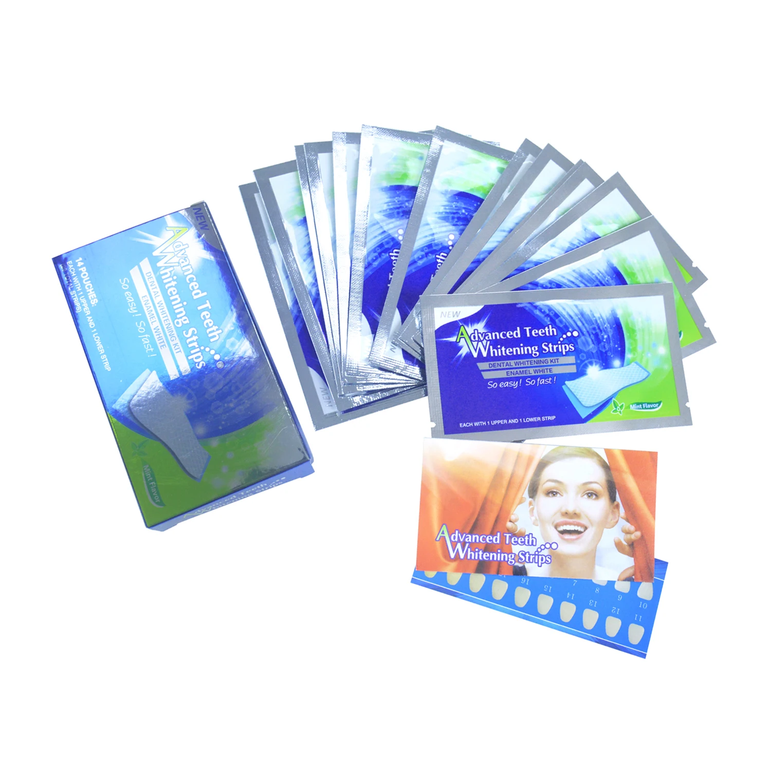 

Free shipping teeth whitening strips 14 pouches 14 pairs teeth whitener strips, White