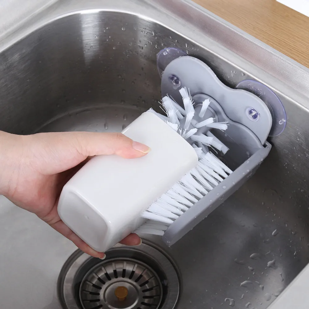 

Baby Milk Bottle Washing Brush Creative Sink Suction Cup Glass Bottle Cleaning Brush Kitchen Cleaning Tools Wine cup brush, As photo