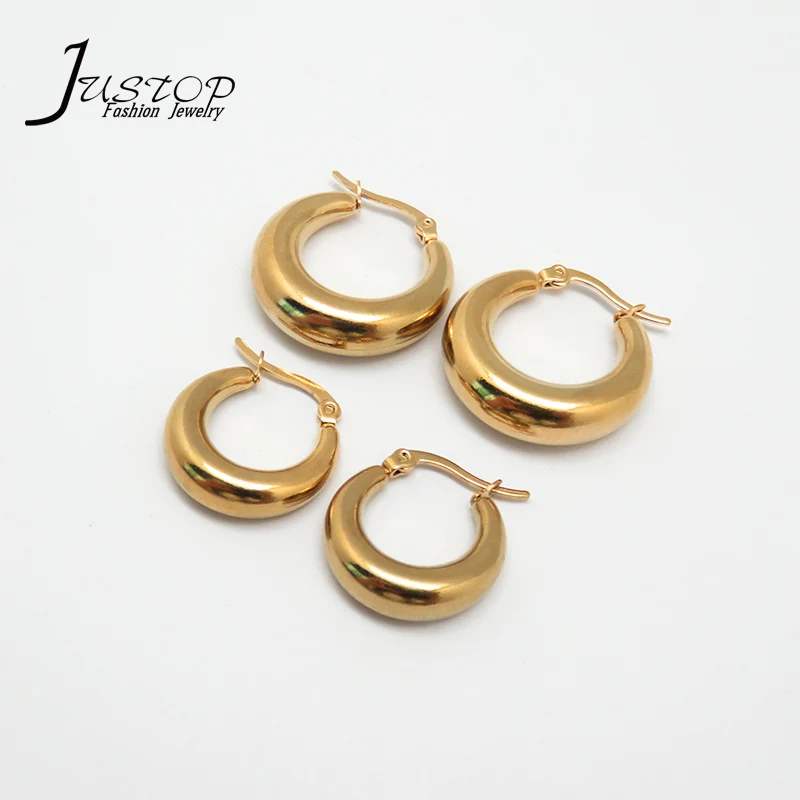 

20MM 25MM Hoop Jewelry Unique 18K Tube Hoop Earrings Stainless Steel