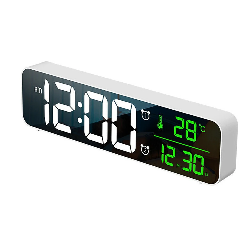 

Dropshipping LED wall clock music alarm Temperature Display Smart Digital clock, Black,white
