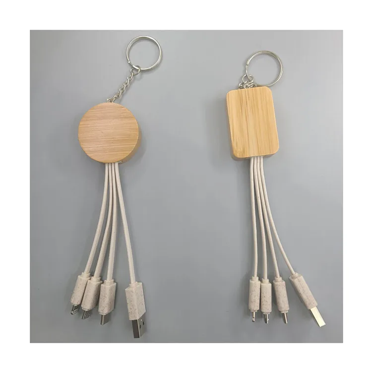 

Gadgets Electronic Tech Gifts Sustainable Bamboo Wood 3 in 1 USB Charging Cable