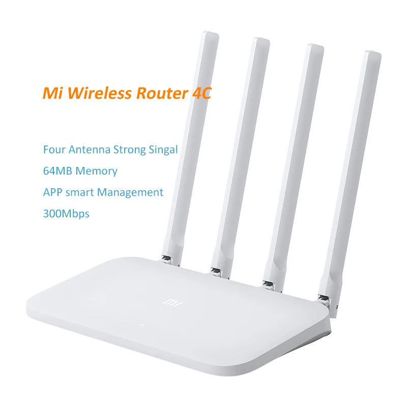 

Original Xiaomi Mi WIFI Router 4C 802.11 b/g/n 2.4GHz 300Mbps Wireless Routers Repeater Smart APP Control