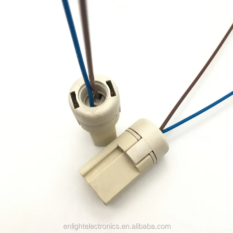 Porcelain G9 lamp holder with back cover CFL LED Halogen Ceramic G9 Bulb Light Socket Lamp Base with wire 15cm VDE wire
