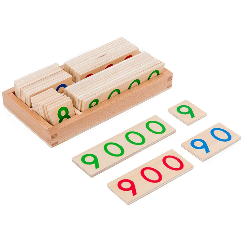 2 Tarjetas De Números De Matemáticas Montessori 1-9000 