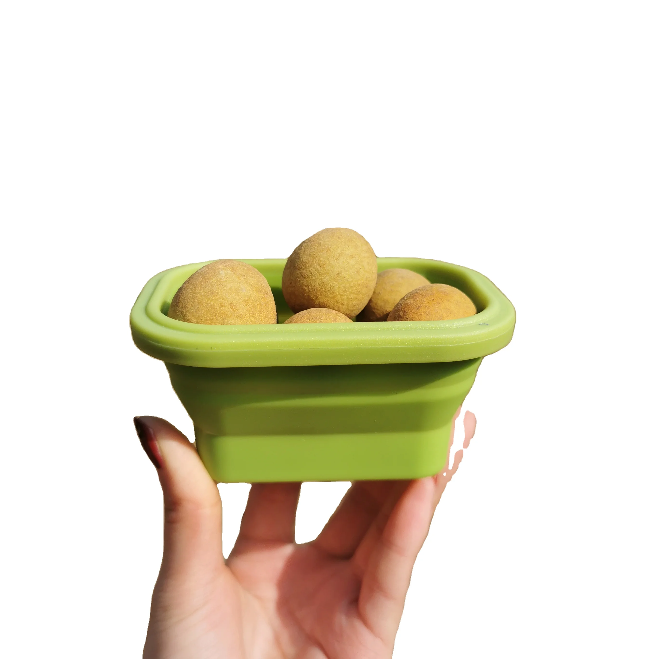 

Best selling Food Grade Silicone reusable collapsible food container baby Complementary food lunch box, As pictures