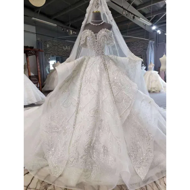 

White Ivory Lace Customized Bridal Gown Elegant Lace V Neck Wedding Dress, Custom made