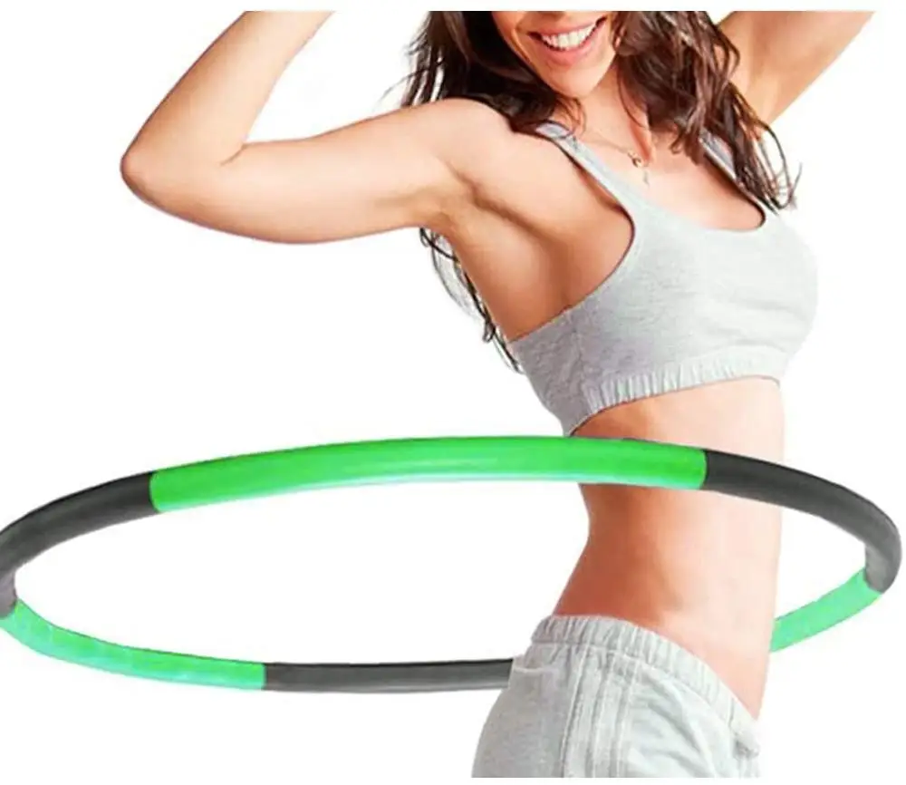 

6 Sections Detachable Soft Foam Sport Equipments Massage Fitness Weighted Hoola Hoop, Optional