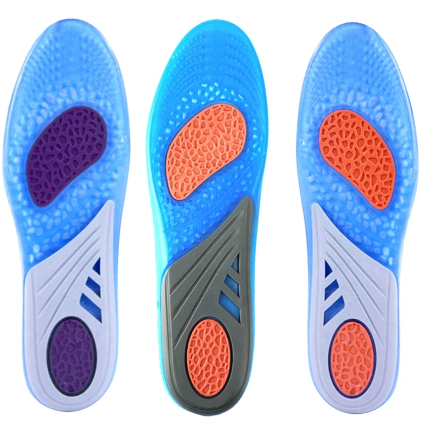 

Sports Massaging Silicone Gel Insoles Arch Support Orthopedic Plantar Fasciitis Running Insole For Shoes HA00103, Blue/custom colors