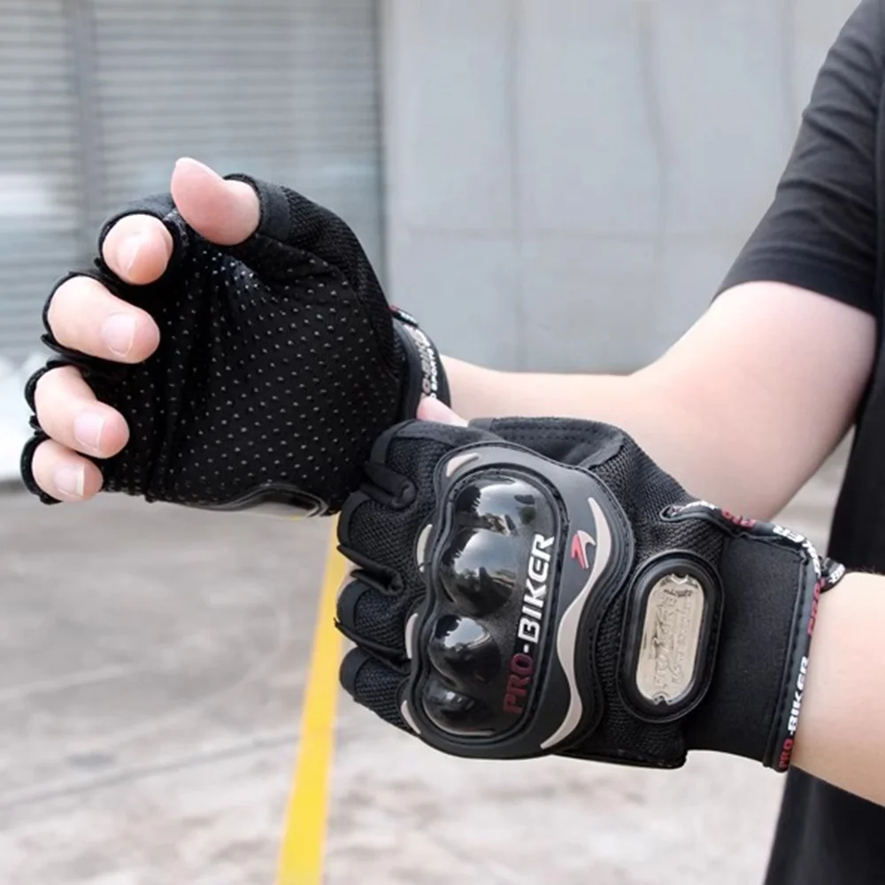 Men's Motorcycle Half Finger Gloves Cycling Equipment Wearable Lady Knight Racing Summer Fingerless Glove Protective Gear Gloves