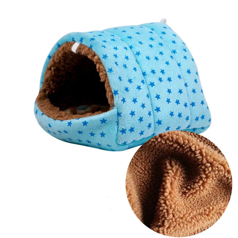 

1PC Hamster House Pet Cage Hedgehog Yurt Bed Winter Warm Velvet Nest Mouse Cotton House Small Animal Beds Cave Pet Supplies