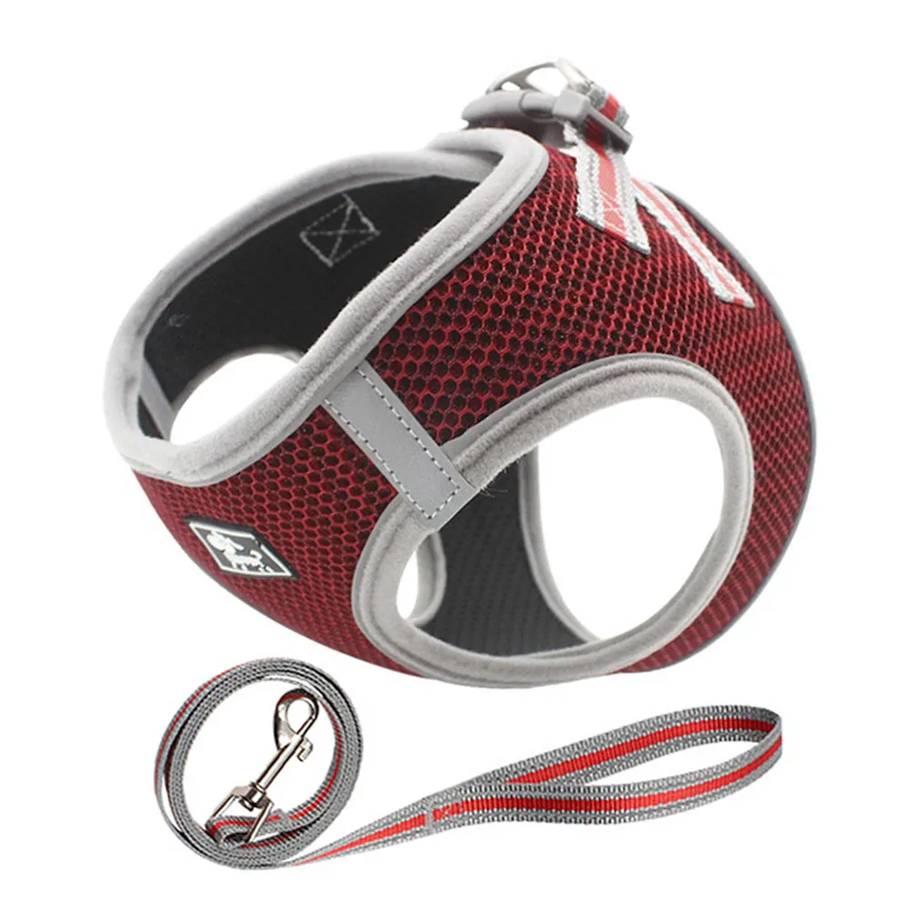 

ZMaker Adjustable Soft Dog Reflective Backpack Harness with Leash Custom Pet Supplies, Black, grey, red, pink, blue