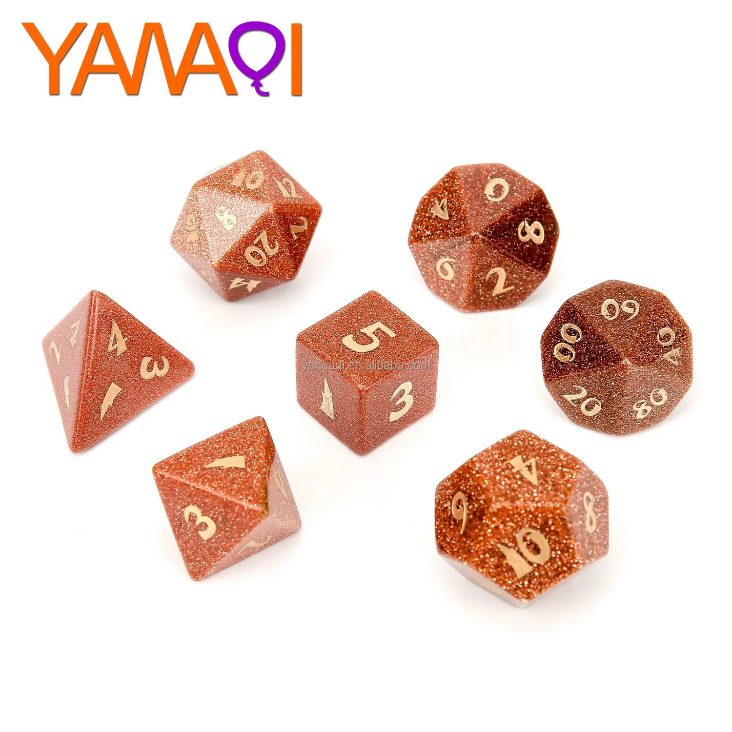 

Wholesale D&D Polyhedral Custom Made DND Gold Sand starry Dice for Gaming RPG Dice 7PCS sets Z05