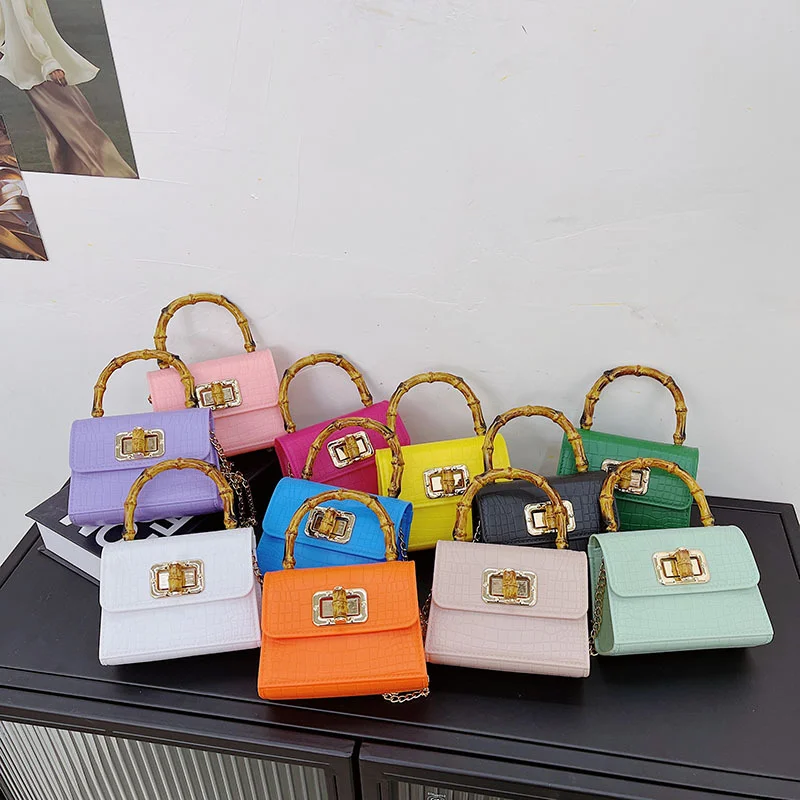 

Purse 2021 fashion silicone Crocodile leather mini hand bags mini jelly purse kids pink purse small candy crossbody Jelly bag