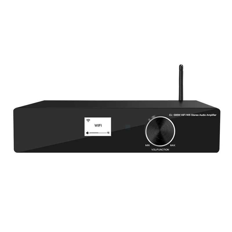 

CL-300W Hifi Wifi multiroom HDM I Airplay LAN BT optical Vinyl USB input 2 * 275W High Power stereo audio power amplifier