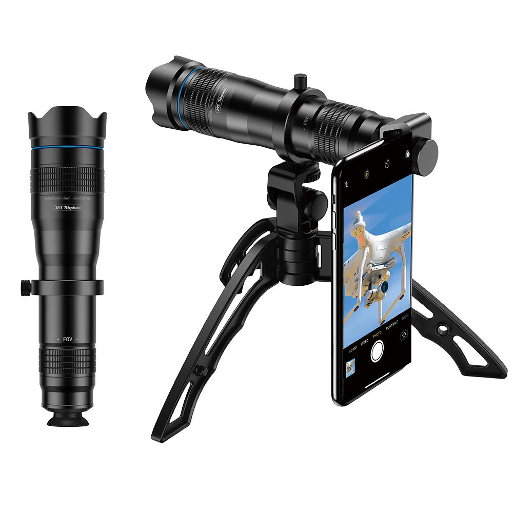 

Best sellers Mobile phone accessories optical clip telescope 36X telephone zoom camera lens with tripod