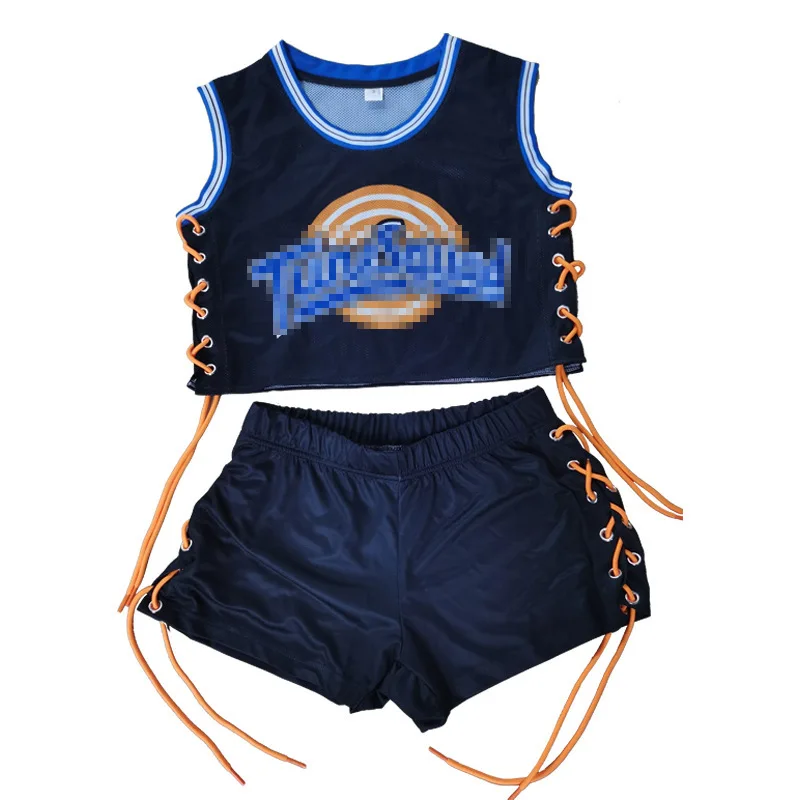 

2021 Summer Custom Clothing Crop Tops Two Piece Biker Short Pant Set Basketball Wear Clothes Wholesale Jersey 2 Piece Pant Set