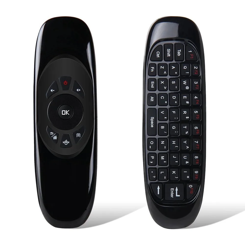 

Rechargeable Wireless remote control Mini Keyboard C120 All in one 2.4G air mouse for Android TV Box/Computer, Black color