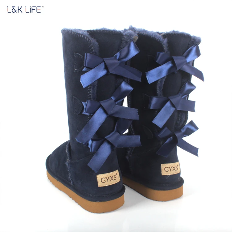 

2020 Multi Color Women Winter Snow ribbon fur Lamb Wool Fur Boots, Single color or custom