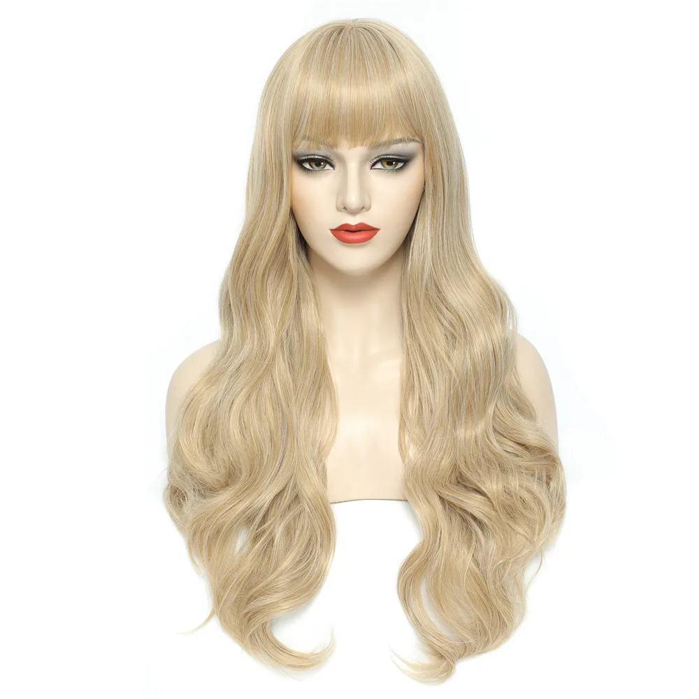 

High quality long pink synthetic wig natural afro curly chemical fiber wig heat resistance synthetic blend hair wigs