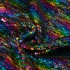 Free samples wholesale mermaid color 5mm satin reversible rainbow sequin fabric