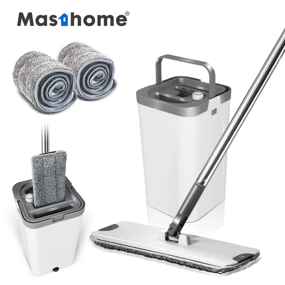 

Masthome Cleaning Flat Mop Household Cleaning Tools Microfiber floor dust mop with bucket, Customized color