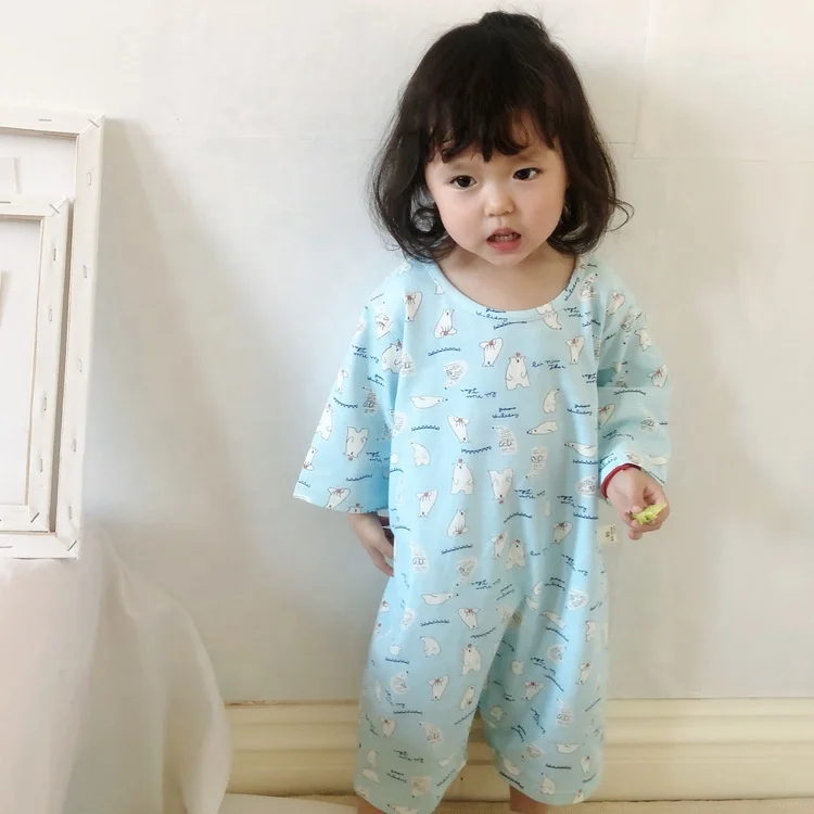 

one-piece pajamas for girls Baby cotton spring and summer romper