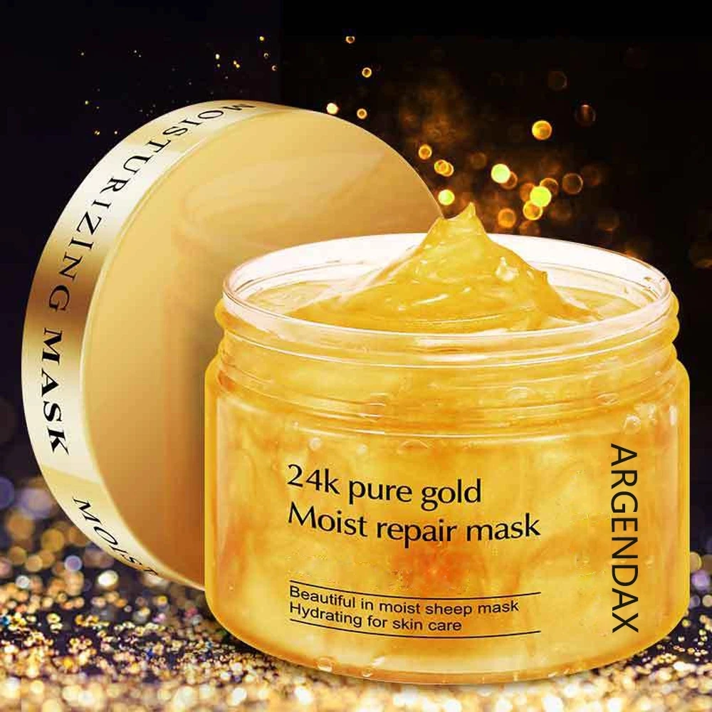 

Hot Selling Crystal Hydrating Cosmetic Factory 24k pure gold Moist repair mask anti-wrinkle moist repair sleep face mask