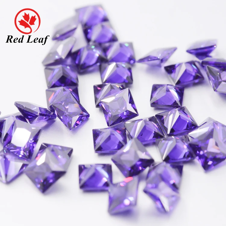 

Redleaf Jewerly Square 5a cz stones Violet Cubic Zirconia crystals diamonds