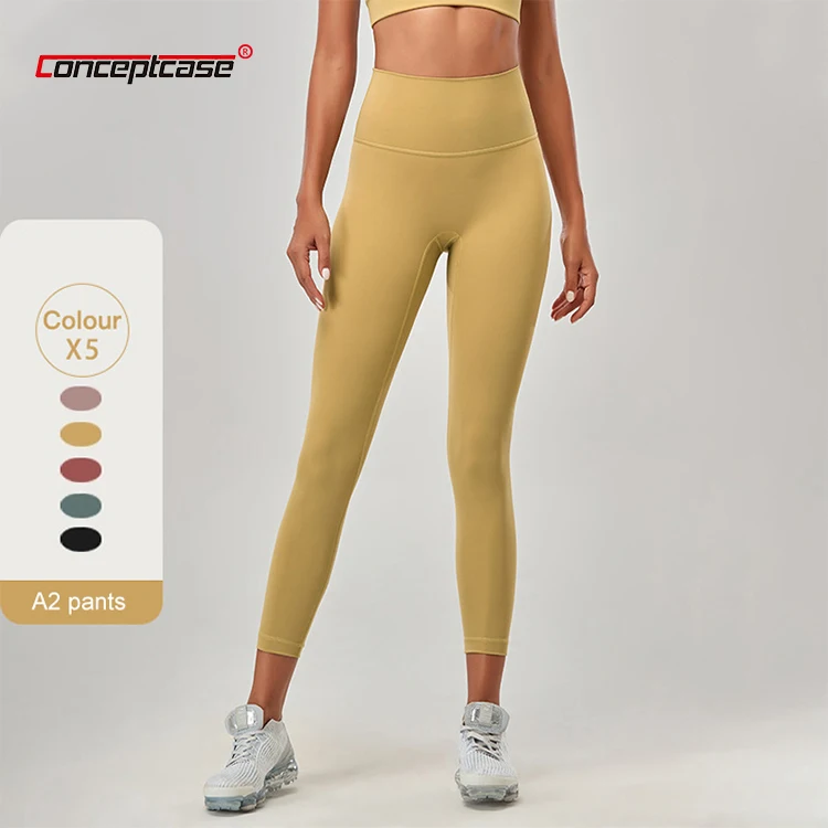 

Solid Color Women Yoga Pants High Waist Sports Gym Suit Leggings Elastic Fitness Lady Workout Tik Tok Seamless Womens Yoga Pants