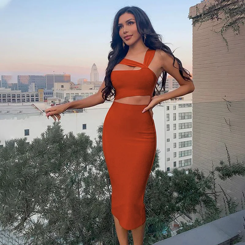 

L140d Online Shopping Sexy Club Wear Bandage Sleeveless Evening Dresses Chic Style Ball Gown Prom Dress