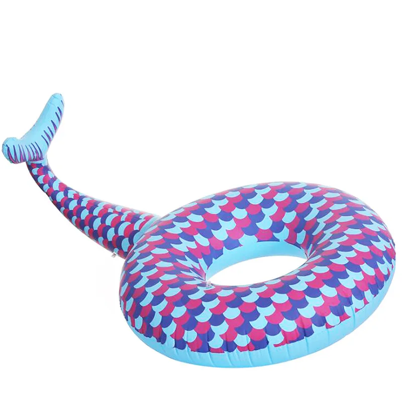 

Eco-friendly PVC hot design customize inflatable float mermaid swimming rings, Blue