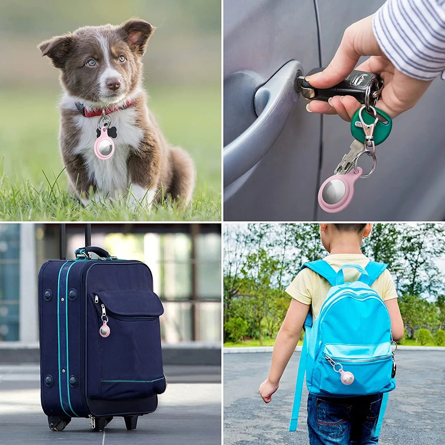 

Custom Cartoon Cute New Design Material of Silicon Protective Sleeve for Apple Airtag Case for Dogs Silicone Pet Collar, 20 colors