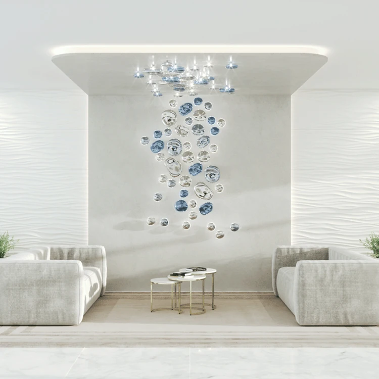 Available On The Wall Contemporary Simple creatively Glass Spiral LED Chandelier