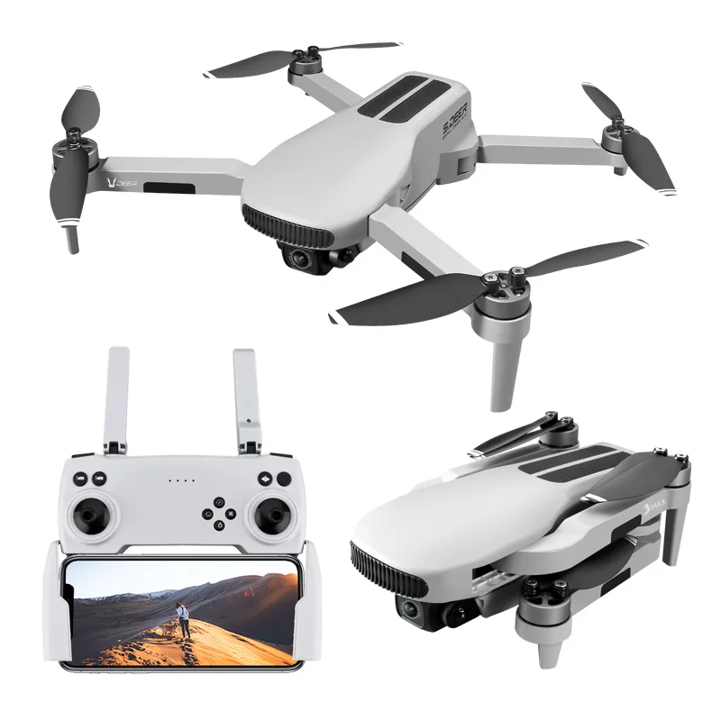 

New Deer LU3 MAX ESC Drone Camera 8K GPS Professional 5G WiFi FPV Long Distance 25mins Foldable Brushless RC Quadcopter Dron, Black / gray