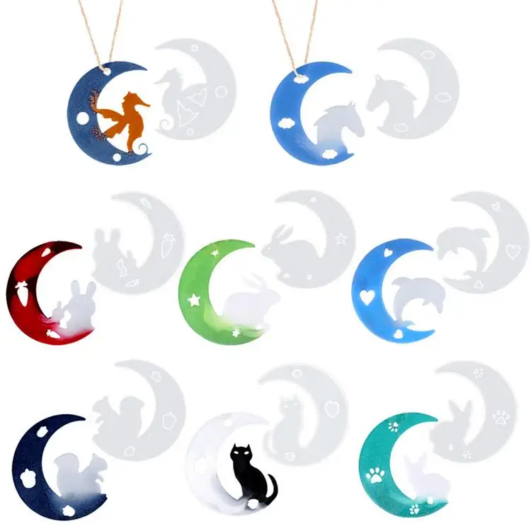 

Moon Pendant Silicone Mould DIY Crafts Jewelry Making Tool Crystal Epoxy Resin Mold
