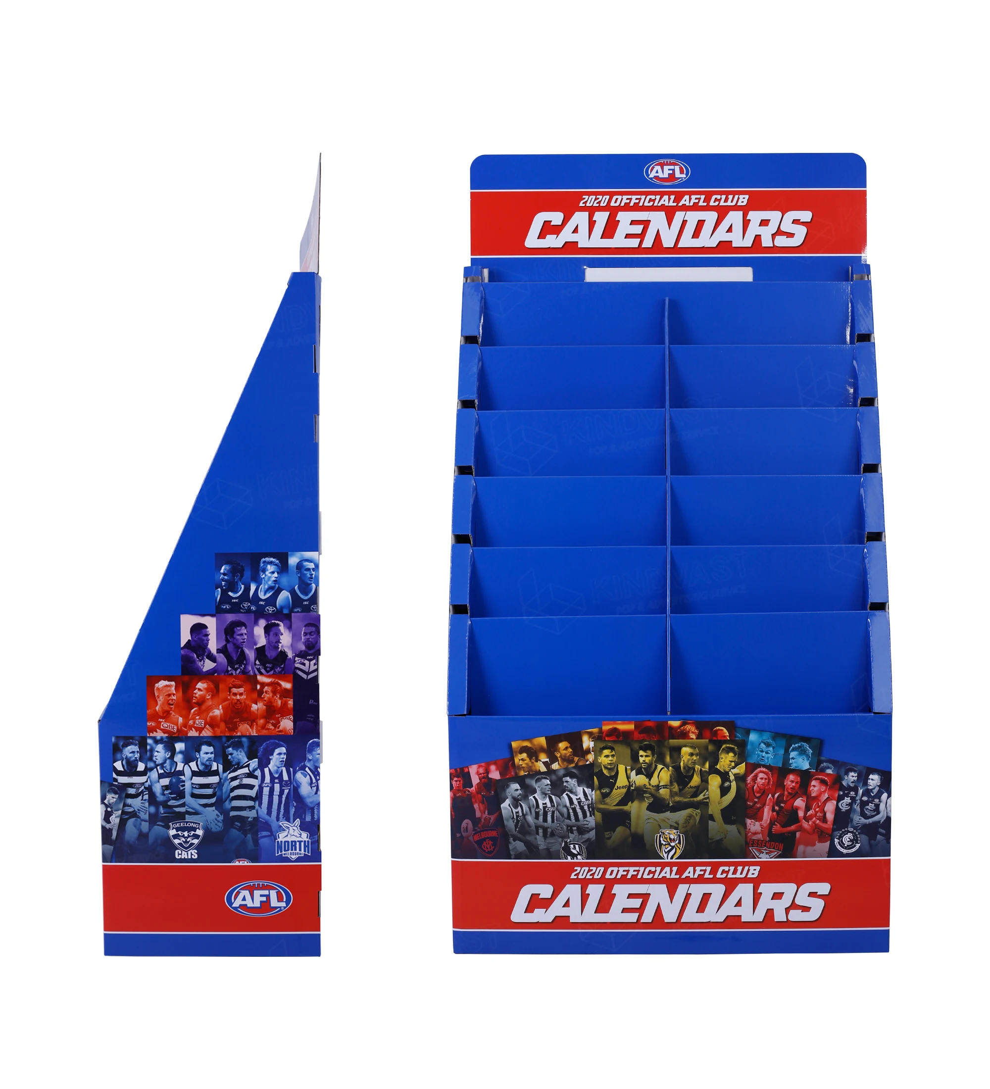 Retail Cardboard Display Rack Full Printing Calendars Floor Display Eco