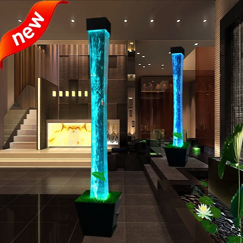 

indoor water fountain acrylic aquarium water bubble column for restaurant,home,party,wedding
