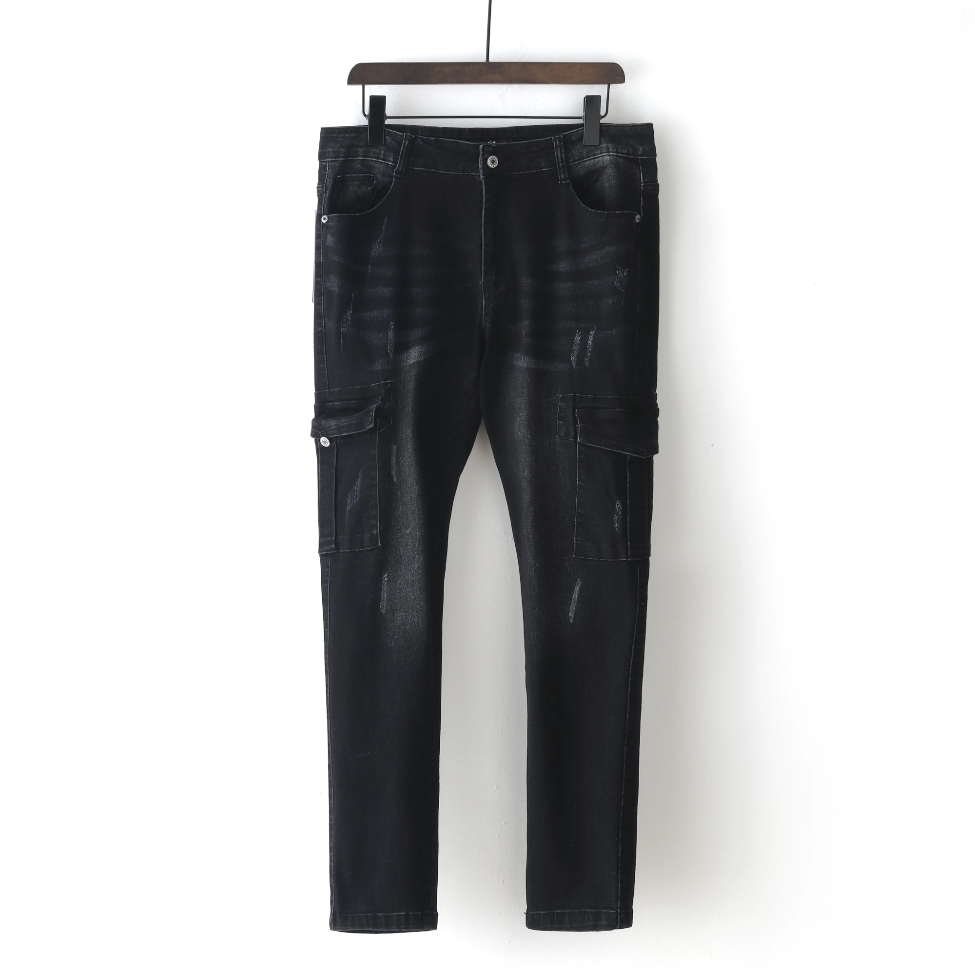 

drop shipping price black denim fabrics men disstressed print jeans men jeans