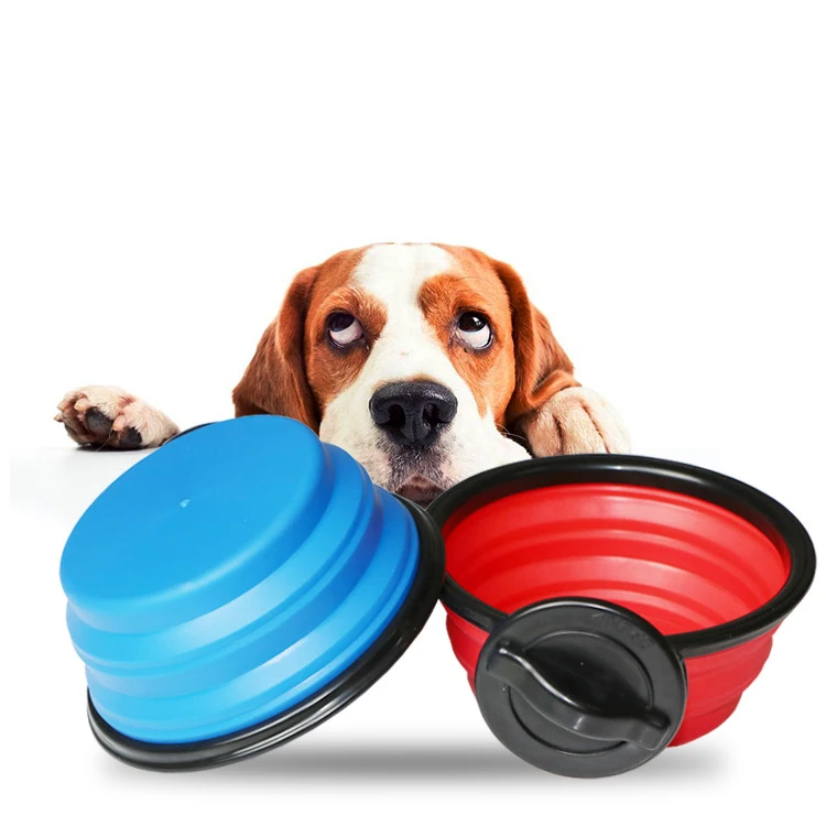 

new type hanging cage stable silicone non-slip folding bowl for pet drinking and eating