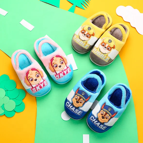 

wholesale 1-5 years cute cartoon design soft warm plush indoor house footwear toddler boys and girls baby winter slippers