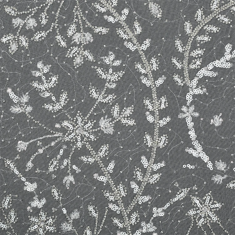 

MX676 High Quality White Wedding Dress Sequin Embroidery Lace Fabric With Beads