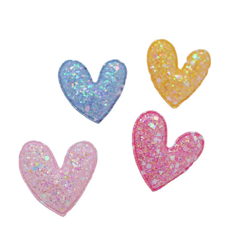 

Love Heart Glitter Sequin Patch Applique For DIY Headband Clothes Sewing Supplies Hiar Clip Accessories