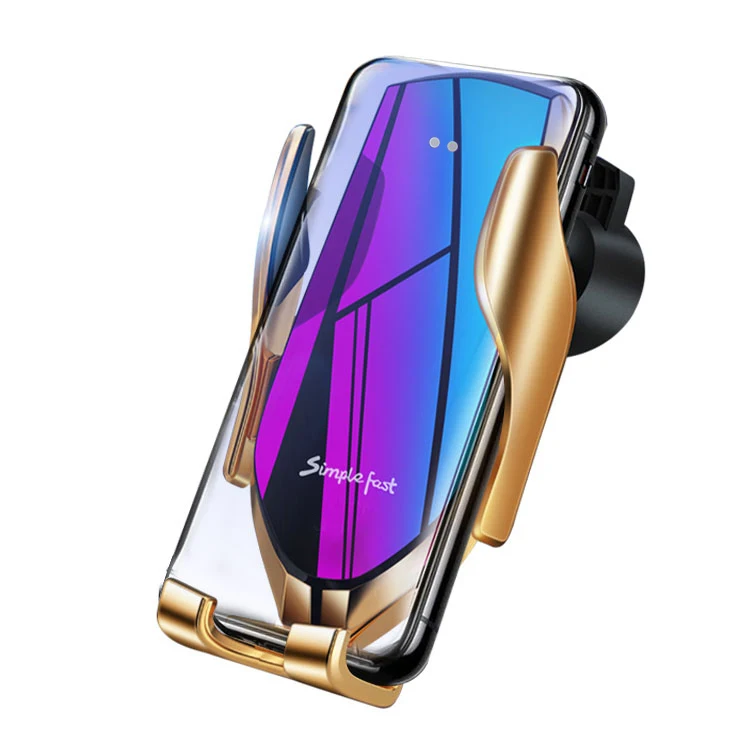 

Automatic Clamping Phone Holder Mount Fast Charging 10W Wireless Car Charger For iphone