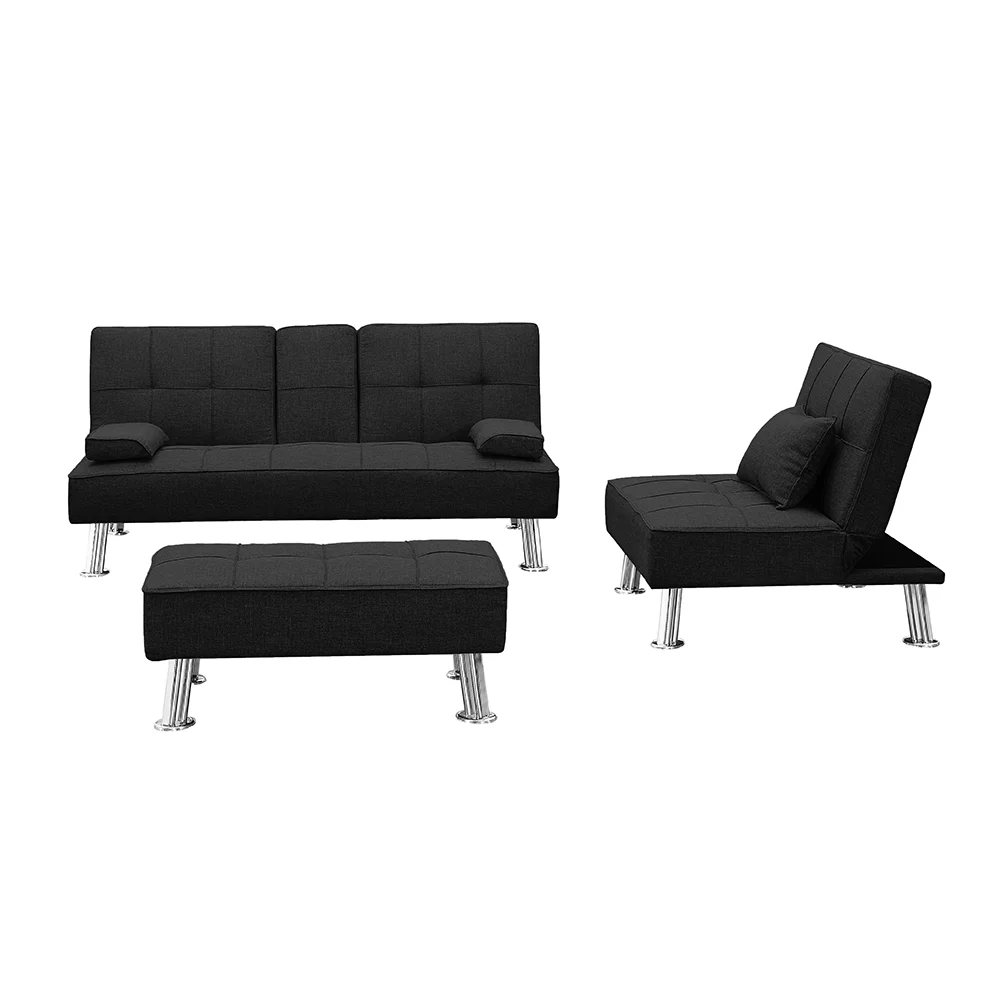 

Contemporary Fabric Sofa Set Home Office Combination Sofas Bed, Optional
